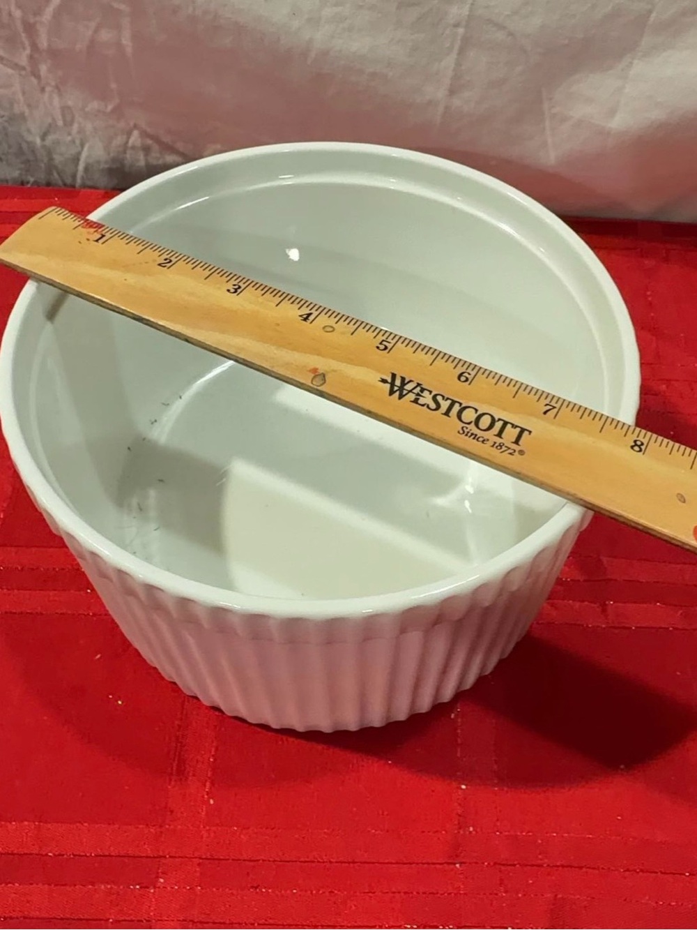 Crate&Barrel White Ribbed Ceramic Ramekin - Picture 2 of 4